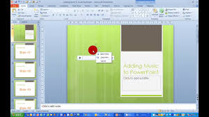 How To Add Music To A Presentation In Powerpoint 2010 Youtube