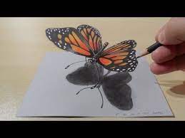 3d Drawing A Butterfly Magical Art Paginas De Cuaderno De Bocetos Pintura Y Dibujo Dibujos 3d A Lapiz