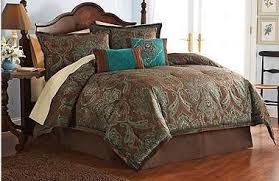 Blue Brown Modern Jacquard Luxury Comforter Bedding Set New Brown Comforter Sets Comforter Sets Brown Comforter