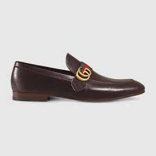brown leather loafer with gg web gucci us herren halbschuhe gucci men leder fur manner