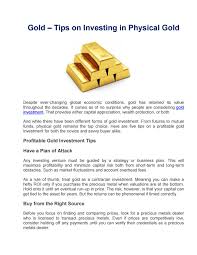 Just register for an account, select the type (e.g. Gold Tips On Investing In Physical Gold By Reaycil Issuu