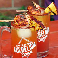Maybe you would like to learn more about one of these? Tasty Clamato Michelada With Grilled Shrimp Pineapple