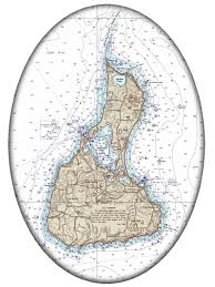 pw2487 block island nautical chart paperweight