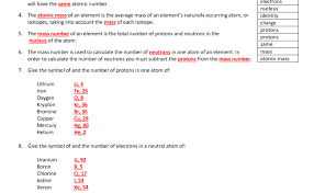 Basic atomic structure worksheet answers 1 a protons b neutrons c electrons a positive b neutral c negative 2 atomic number or identity. Atomic Structure Review Worksheet Answer Key Briefencounters Cute766