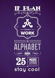 It is very flexible and you can customize it in a few minutes. If Plan A Doesnot Work The Alphabet Has 25 More Letters Stay Cool Inspirational Quotes Poster Digital Art By Lab No 4