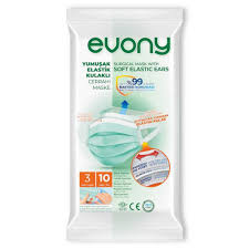 Evony 3 Katli Telli Full Ultrasonik Maske 10 Adet