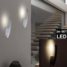 Led beleuchtung kann dem raum ein luxuriöses aussehen, markant moderne atmosphäre oder exzellente lichteffekte geben. Etc Shop Wandleuchte 2er Set Led Alu Wand Lampen Wohn Zimmer Beleuchtung Treppen Haus Strahler Leuchten Grau Online Kaufen Otto