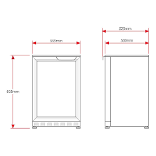Whether you go for a wall or under bench oven, the standard width is 600mm. Husky Refrigeration 118 Litre Single Glass Door Bar Fridge In Black