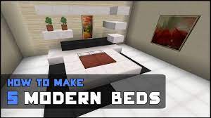 A bed also sets a new player spawn point. Minecraft Tutorial How To Make 5 Modern Beds Youtube
