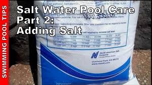 Salt Water Pool Care Part Two Adding Salt