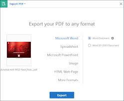Pdf Leri Baska Dosya Formatlarina Donusturme Veya Disa Aktarma Adobe Acrobat
