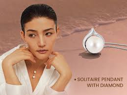 Pearl Pendant Angara Freshwater Pearl & Diamond Pendant