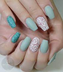 Rose Nail Art Design Rose Nail Art Rose Nails Ballerina Nails Shape