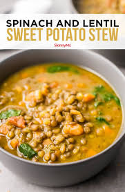 Spinach And Lentil Sweet Potato Stew Recipe Stewed Potatoes Sweet Potato And Spinach Recipe Vegetarian Stew