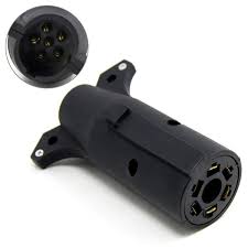 Both type 1 and 2 plugs have a locating notch at the bottom. Tirol T21850 Usa 7 Pin Flat To 6 Pin Round Trailer Adapter Light Wiring Plug Connector 12v Alexnld Com