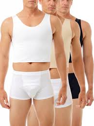 underworks tri top chest binder 3 pack white beige black xs