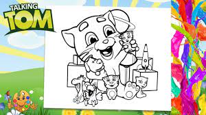 Try to personally turn gray and white tones in bright and colorful. Coloring Talking Tom And Friends Minis Coloring Book Pages Youtube