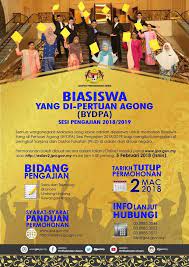 Aku mau daftar beasiswa tapi lewat embassy persyaratannya apa aja? Mampu Jabatan Perdana Menteri Hebahan Permohonan Biasiswa Yang Di Pertuan Agong Sesi 2018 2019 Permohonan Penajaan Biasiswa Yang Di Pertuan Agong Bydpa Sesi Pengajian 2018 2019 Boleh Dibuat Dengan Mengisi Borang Secara Dalam Talian On Line