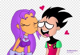 He didn't want the kiss to end yet, but they both needed something called air, and so they retired to small kisses. Starfire Beast Boy Robin Raven Nightwing Teen Titans Love Purple Png Pngegg