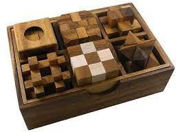 We have the hardest brain teasers for both teens . 6 Wooden Puzzle Gift Set 108s