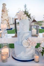 Wedding cake with light blue flowers. 20 Dusty Blue Wedding Cake Ideas Colors For Wedding