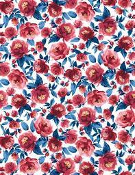 Small flowers of red yellow blue color background vector material. Veronica Wallpaper By Wallshoppe Red And Blue Vintage Flowers Wallpaper Flower Wallpaper Red Wallpaper