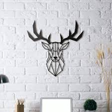 Yeni Metal Plaka Deer Head Arte De Pared De Metal