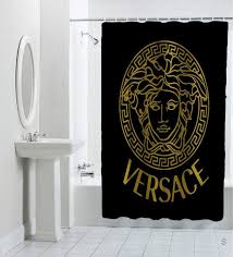 Sell Gold Logo Versace Custom Shower Curtain Cheap Deko