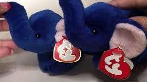 Peanut Royal Blue Ty Beanie Babies Elephant