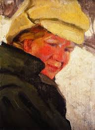 Maria Franck in a White Cap Painting