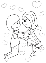 For content about raising a caring child, look for this icon. Hand Drawn Coloring Page Of A Boy And Girl Holding Hands Stock Illustration Illustration Of Coloring Card 46707012
