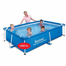 Piscina Bestway Estructural Rectangular 1000 Litros 1 129 00 Piscinas Portatiles Ninos Nadando Revestimientos Para Piscinas