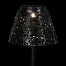 Feel free to ask any questions. Exhart 2 Piece Solar Black Stamped Metal Pathway Garden Stakes 6 By 12 Inches Overstock 32477399