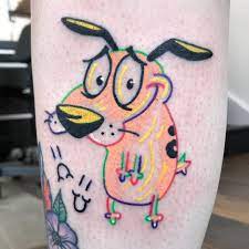 5 favourites 0 comments 1k views. Deathsure On Instagram Neon Rendition Of Courage And The Cowardly Dog Courage Tattoos Cute Tattoos Dog Tattoos
