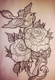 Bird And Rose Tattoo Drawing Bird Rose Lower Back Tattoos Body Art Tattoos Tattoos