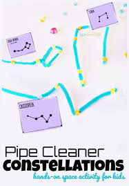 Unlike the constellation art activities above, these constellation activities for kids have a more specific end result. Pipe Cleaner Constellations A Hands On Constellation Activity