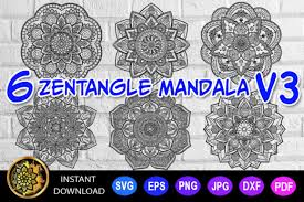 Download Mandala Cut File Monogram Vector V 3 Graphic By V Design Creator Creative Fabrica PSD Mockup Templates