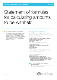 Statement Of Formulas For Calculating Amounts To Be Withheld