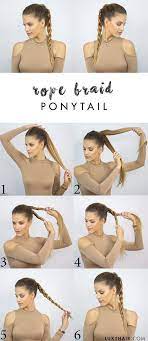 Back To School Hairstyle How To Do A Rope Braid Ponytail Beautyhairstyles Back To School Hairstyles Heatless Hairstyles Braided Ponytail