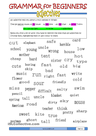 Grammar For Beginners Adjectives B Matematica Per Bambini Inglese Esercizi