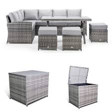 Club Rattan Harmony Corner Sofa With Dining Table Storage Box Deal In Grey Amazon Co Uk Garden Outdoors Table Storage Corner Sofa Outdoor Furniture Sets