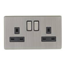 Sony has developed an 'authentication power outlet' for electricity. Eurolite Concealed Fix Ecsn2so Snb Satin Nickel 2 Gang 13amp Dp Switched Socket With Matching Rocker And Black Insert At Uk Electrical Supplies