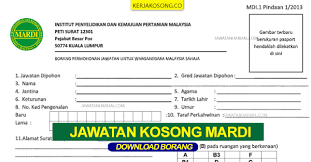 Sebarang info bagi kerja kosong mardi terbaru akan dikemaskini disini dari masa ke semasa. Jawatan Kosong Mardi Terkini Minima Pmr Pt3