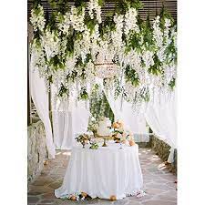 E Joy 3 6 Feet Artificial Wisteria Vine Ratta Silk Hanging Flower Wedding Decor 24 Pieces White Walmart Com Wedding Decorations White Wisteria Wedding Flowers