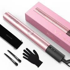 KIPOZI 2 in 1 Hair Straightener & Curling Iron Styling Tool, Fast Heat  Titanium Flat Iron, Rose Gold - Walmart.com