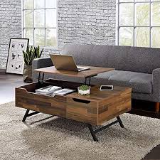 With an included open shelf and drawer under the table's surface, this table provides extra storage for magazines, table books, remotes, and more for easy organization. Ssline Lift Top Wooden Coffee Table With Storage Drawer Modern Living Room Lift Tabletop Dining Tables Walnut Finish Hidden Storage Coffee Table With Black Metal Leg For Home Office Reception Room Buy