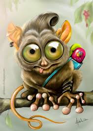 Tarsier Funny Animal Illustration By Akhil Sabu Cute Animal Videos Funny Animals Animal Illustration
