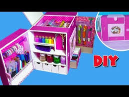 Diy Organizer From Cardboard Of 4 Sections For Needlework Youtube Cardboard Crafts Cardboard Organizer Desk Organization Diy