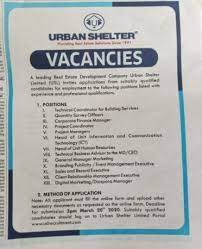 Mass Job Vacancies At Urban Shelter Limited Https Ejesgist Com Mass Job Vacancies At Business Advisor Masters In Business Administration Advertising Methods