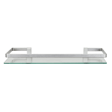 Buy top selling products like allied brass waverly place double glass shelf with rails and towel bar and allied brass que new collection glass gallery shelf. Floating Wall Mount Tempered Glass Bathroom Shelf With Brushed Chrome Rail Overstock 31809583
